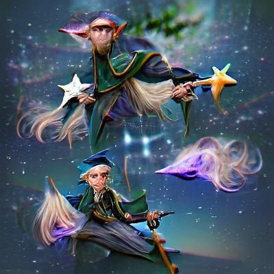 Elf Wizard Amidst the Stars