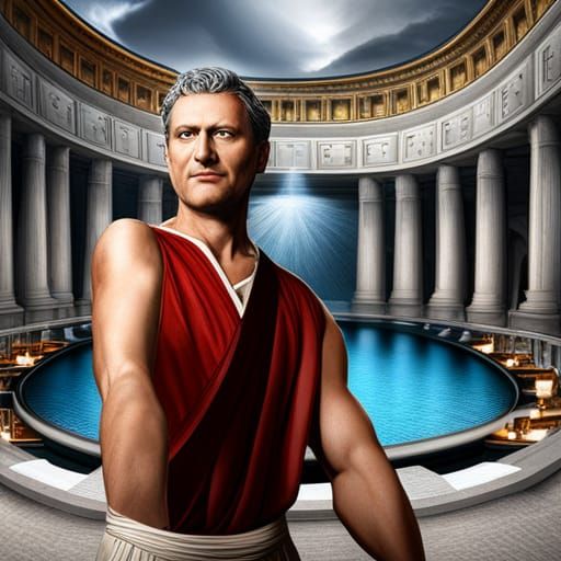 Caligula the Roman Emperor, taking a selfie