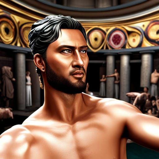 Caligula the Roman Emperor, taking a selfie