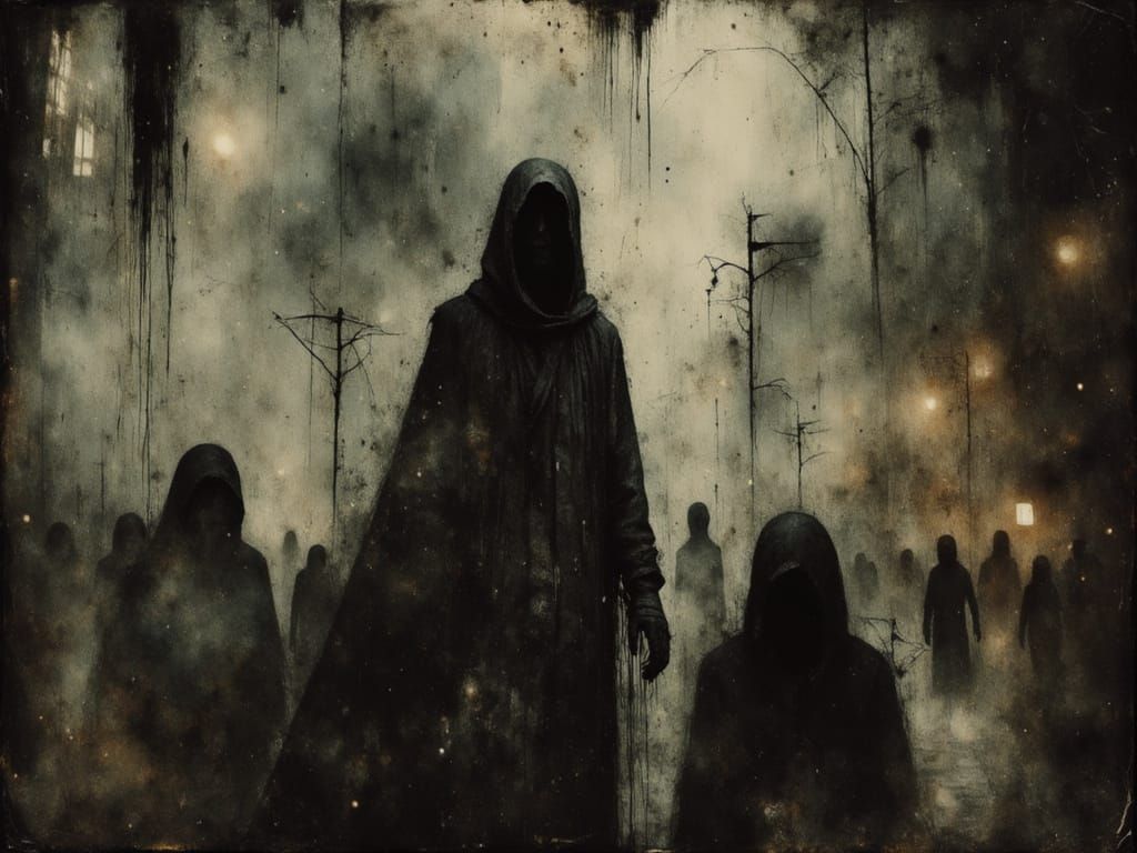 Nightmarish Demon in Surreal Drizzly Psychedelic Style