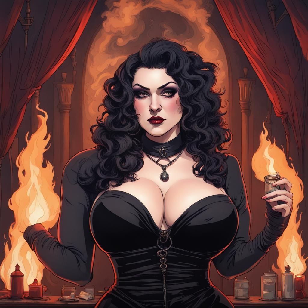 Gothic Woman in Firelight, Portland Cinema