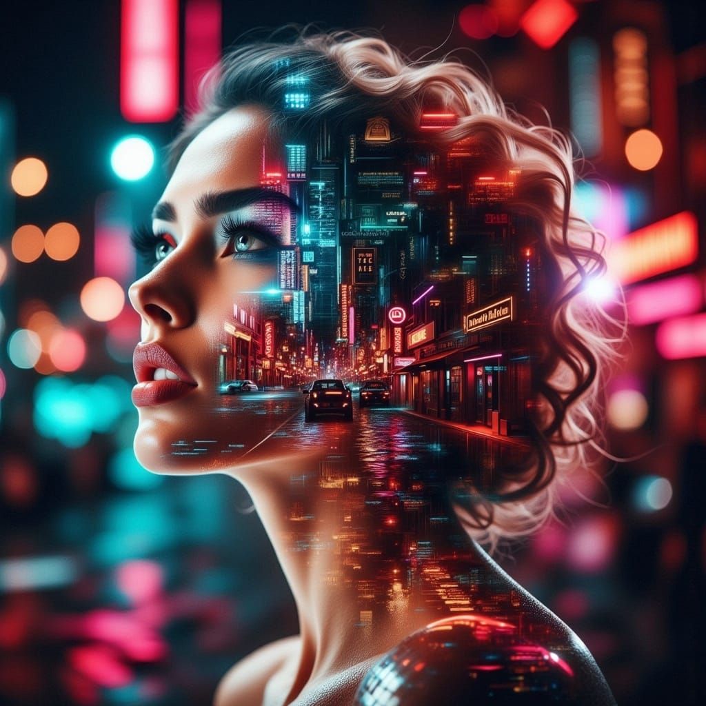 Pop Art Meets Pop Culture Double Exposure