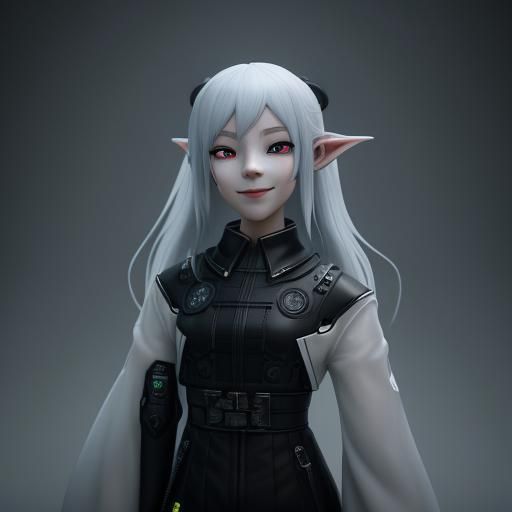 A slit mouth ghost woman, with the eerie ear to ear smile