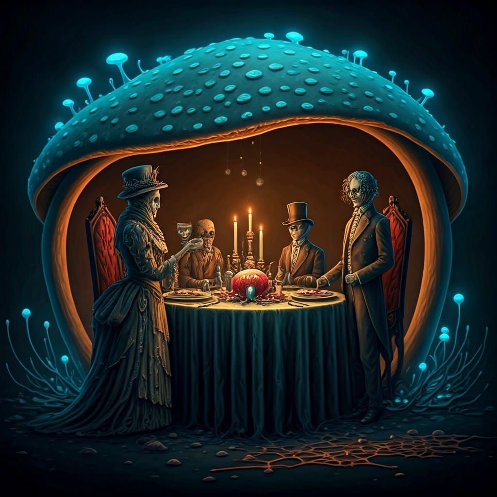 Ethereal Victorian Spirits Feast on Fermented Nectar in a Ho...