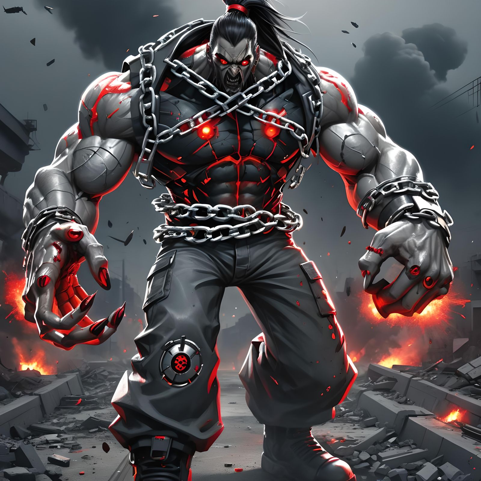 Menacing Anthropomorphic Brute in Nuclear Wasteland