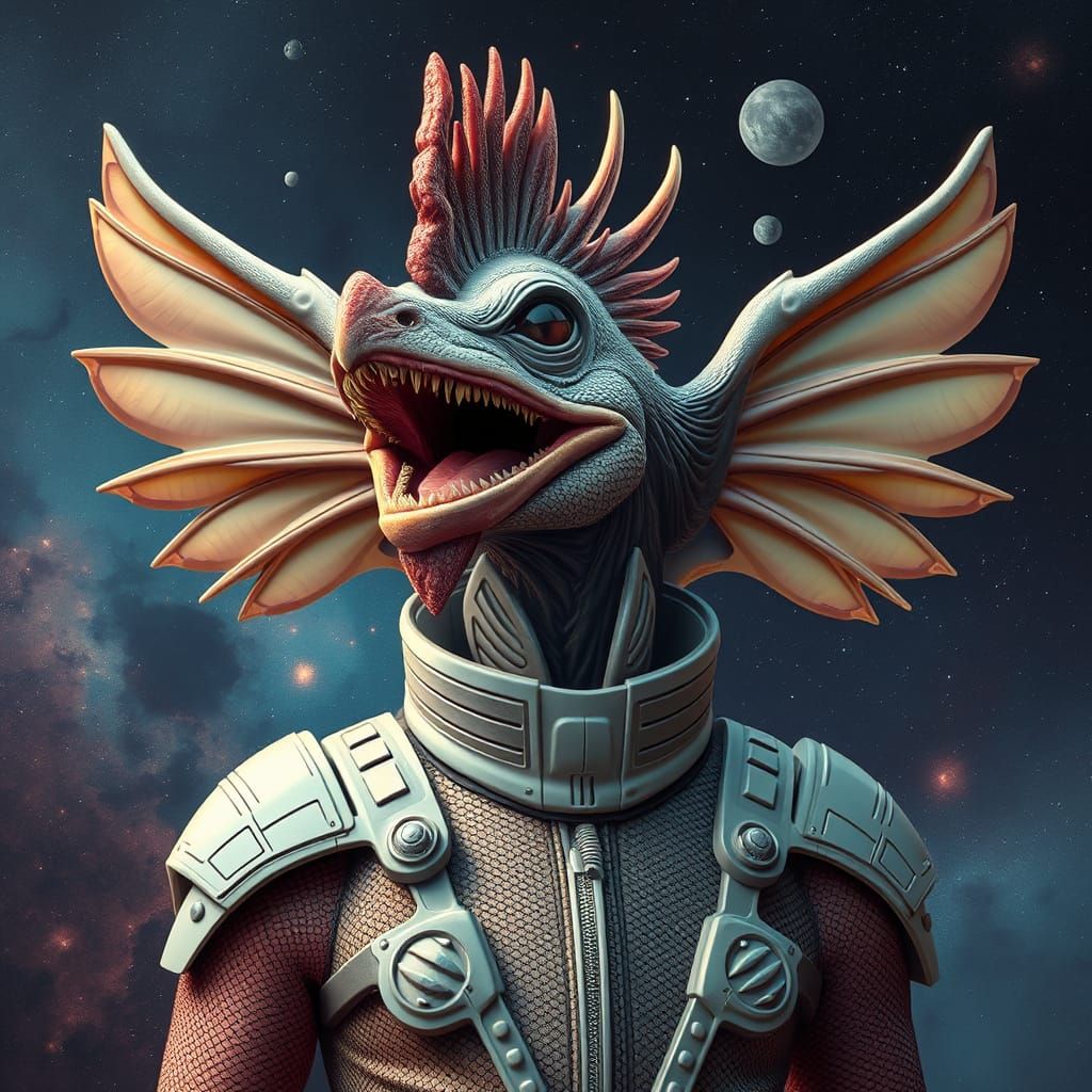 Extraterrestrial Hybrid Creature in Abstract Style