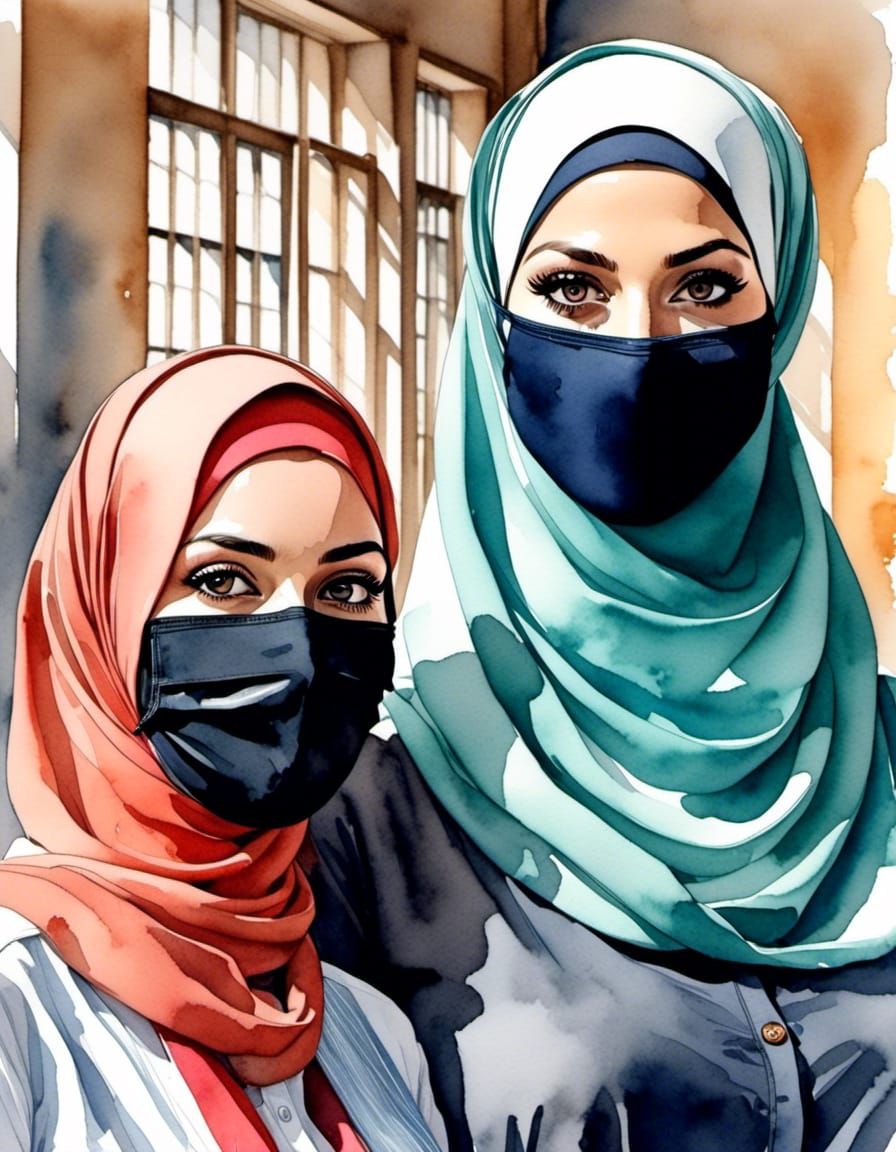 Two Teachers in Hijab and Niqab Portrait