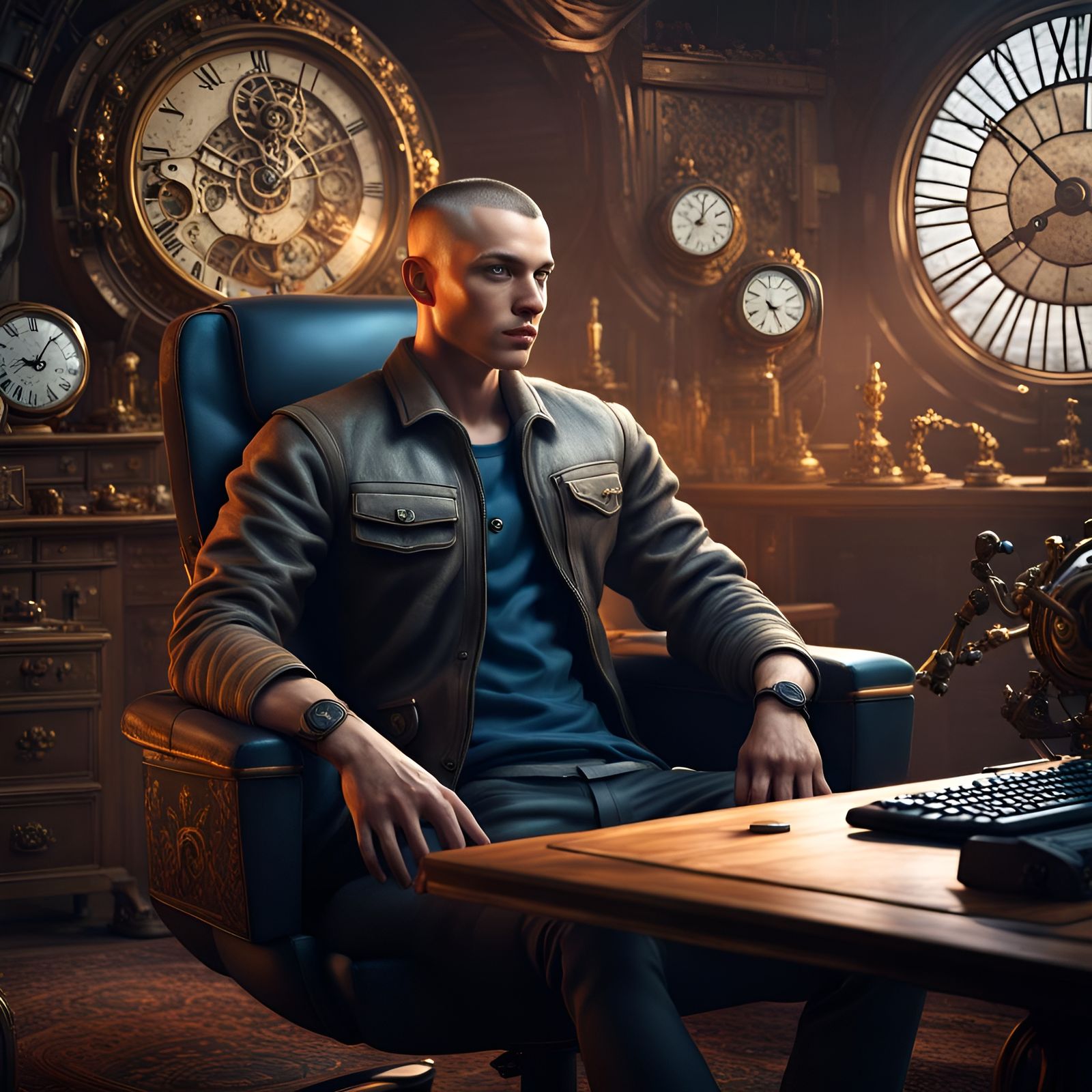 Keeper of Time in Detailed Matte Painting Style