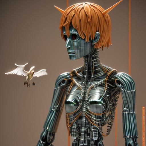 Surreal Human Portrait in Vibrant 3D CGI