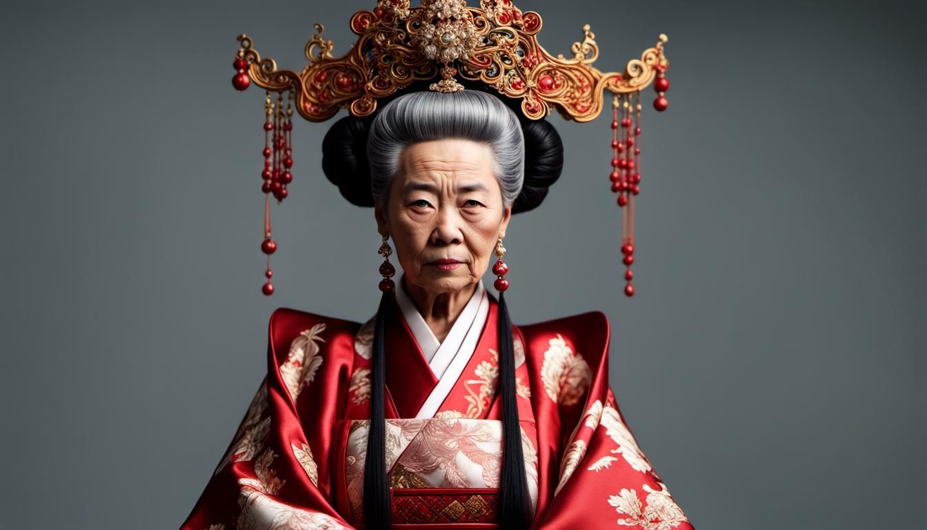 Empress Dowager Mu: Hyperrealistic Portrait in Golden Hour