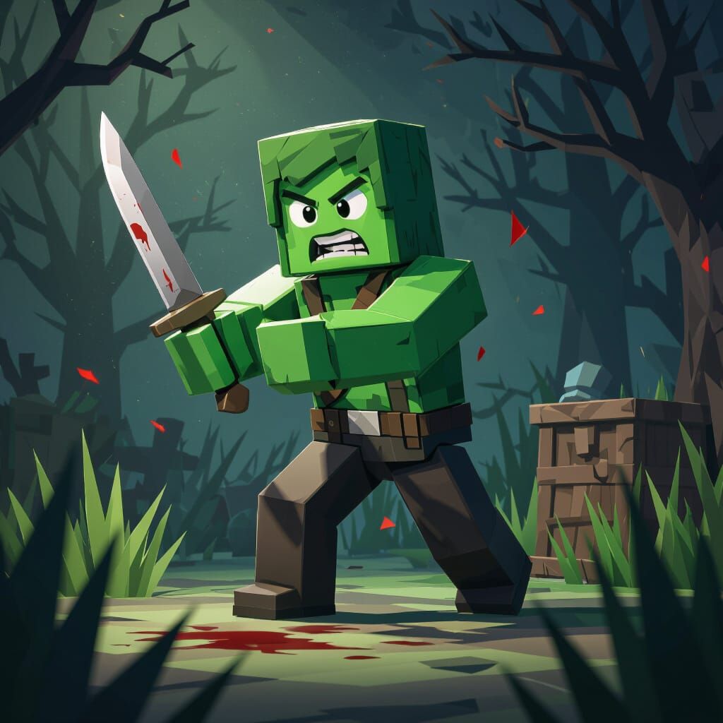 Roblox Green Avatar in Murder Mystery Scene