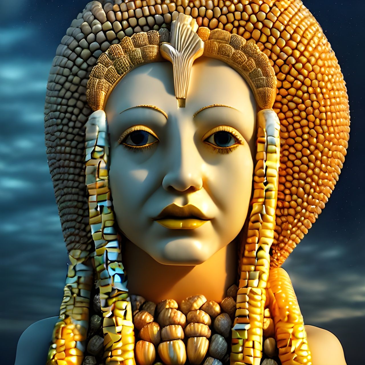 Beautiful Young Corn Goddess Concept Art