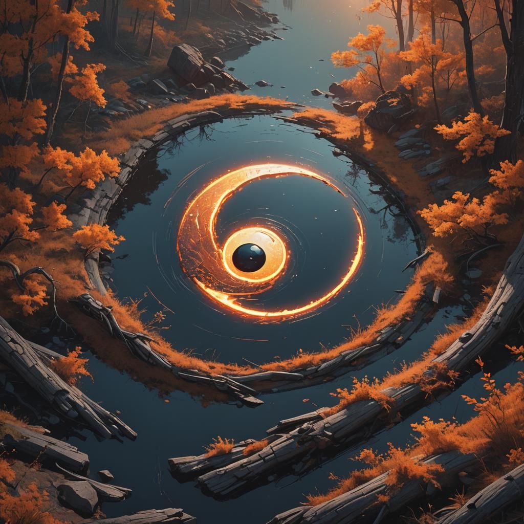 Yin-Yang Symbol in Rich Fantasy Concept Art
