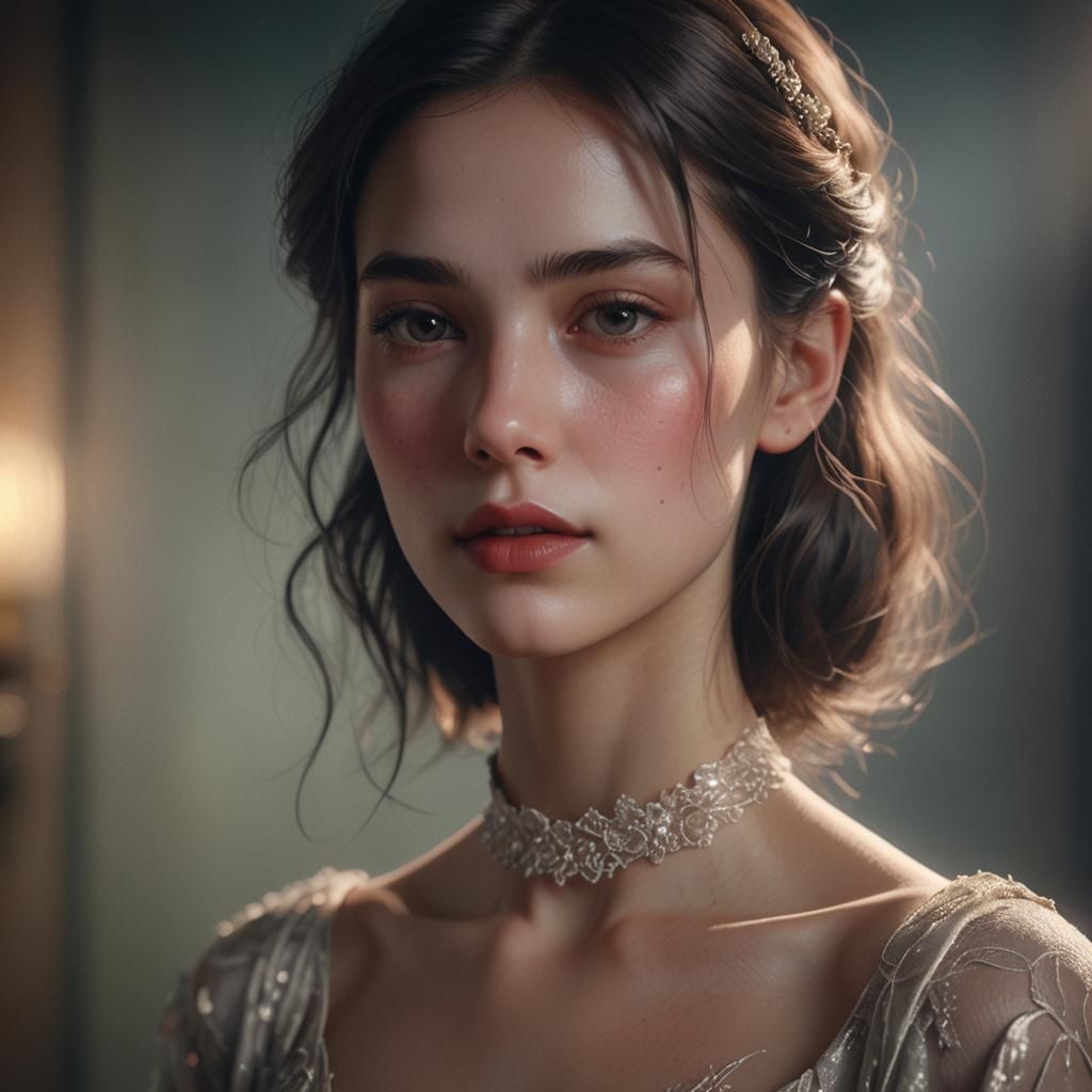 Ethereal Close-Up Portrait in Dreamy 3D