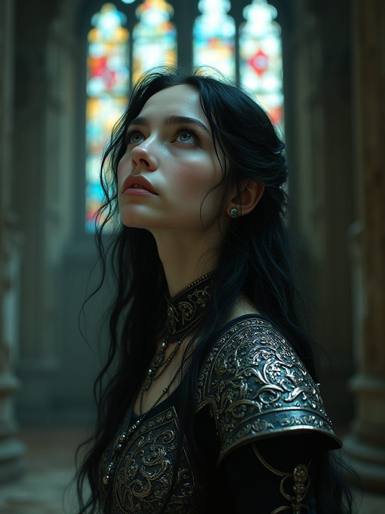 Mystical Angel in Ruined Chapel