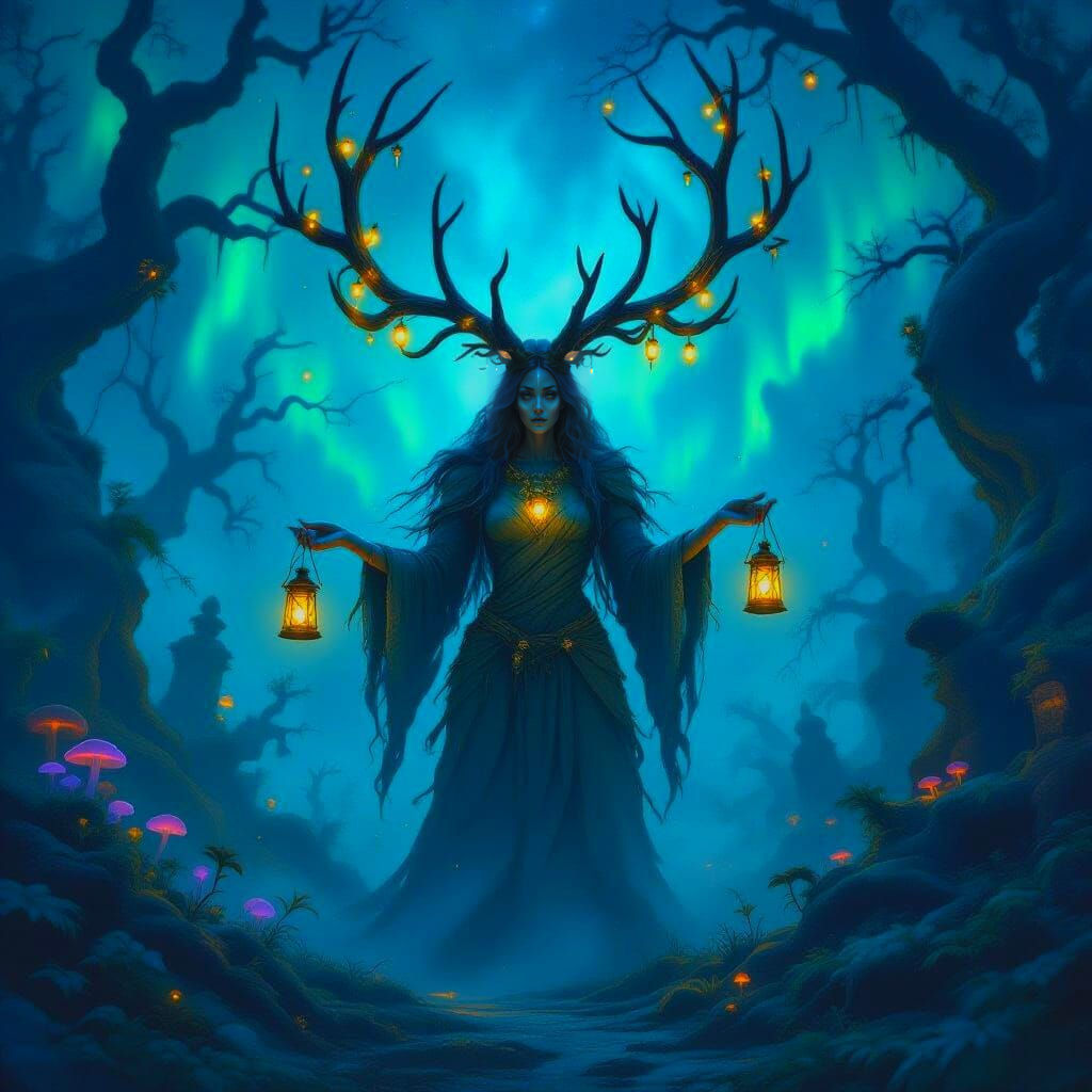 Enchanted Forest Giantess Lights the Way