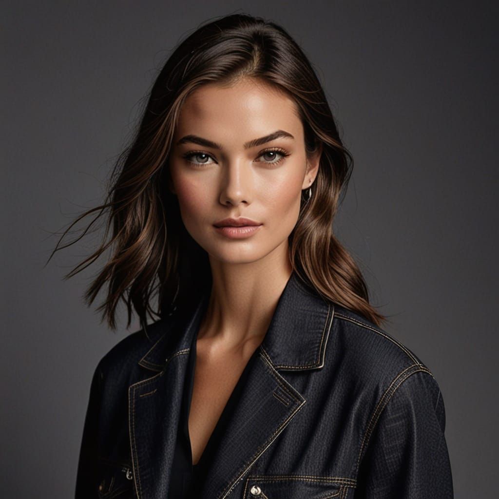 Glamorous Female Figure in a Runway Setting