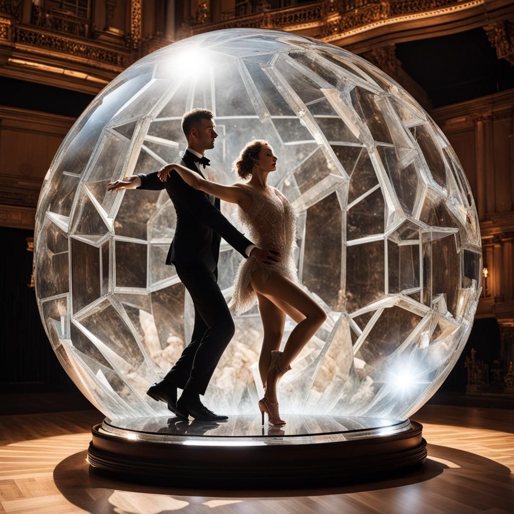 Mechanical Dancers in Crystal Ball: Steampunk Style