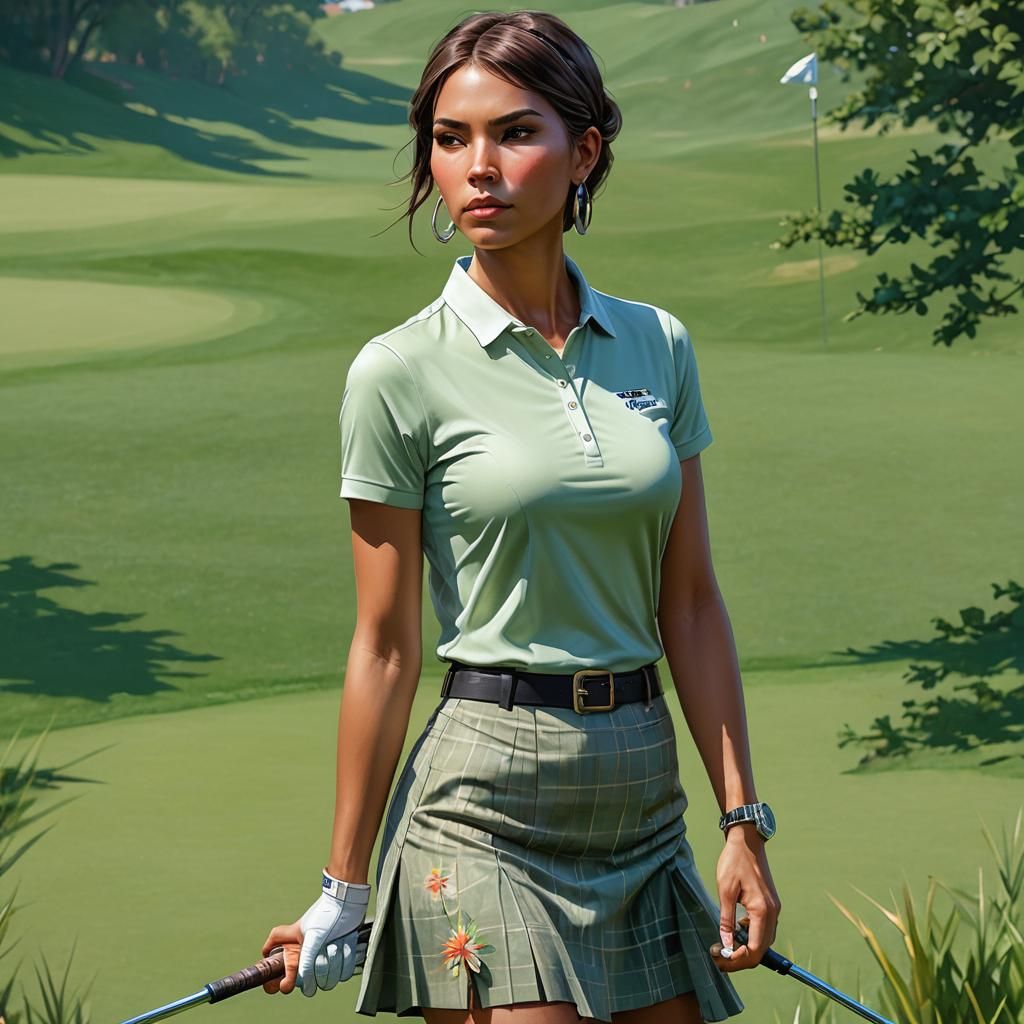 Native American Golfer Portrait in Artgerm Style