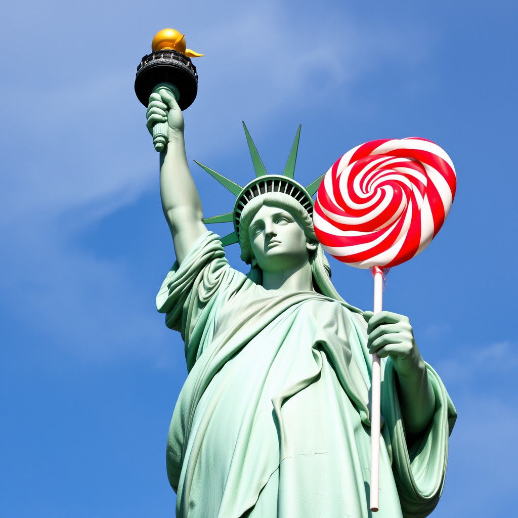 Statue of Liberty Holding Giant Lollipop
