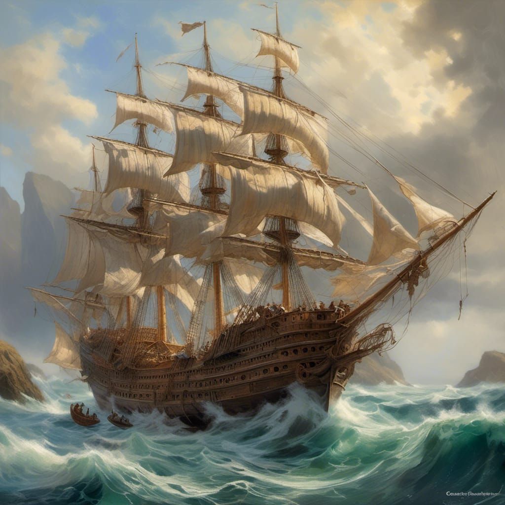 <lora:MILLENIUM LORA TOOL:1.0>beautiful filigree decorated wooden galley ship