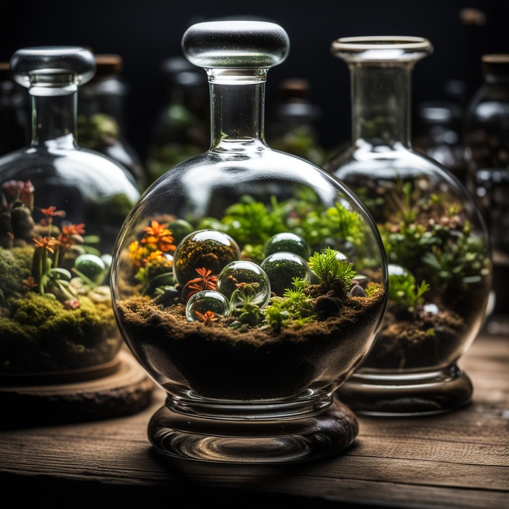 Otherworldly Galaxies in Floating Glass Terrariums