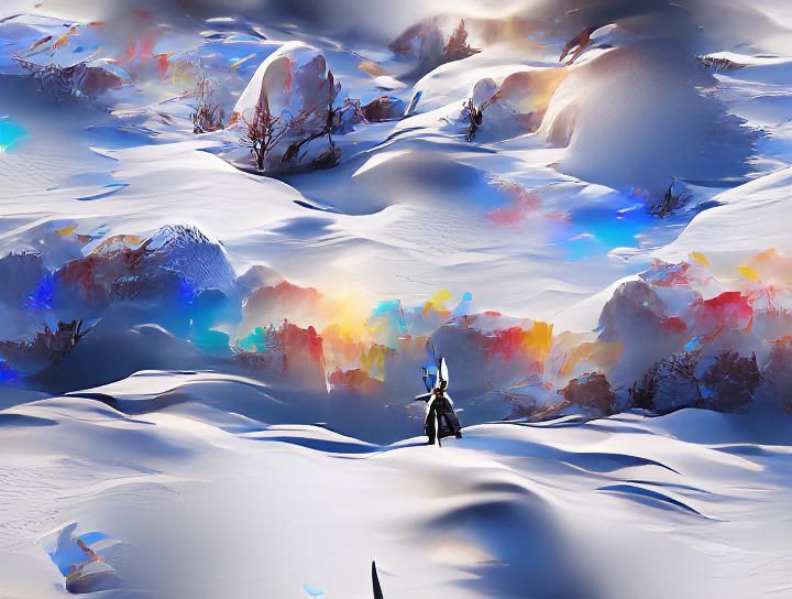 Knight in Frozen Tundra: 8K Detailed Digital Painting