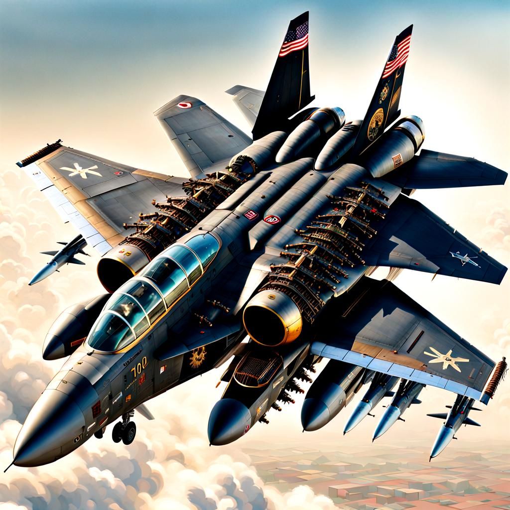 Steampunk F-14 Tomcat Fighter Plane