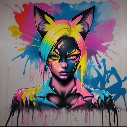 Polychromatic Graffiti Pussycat in Ultra Detail