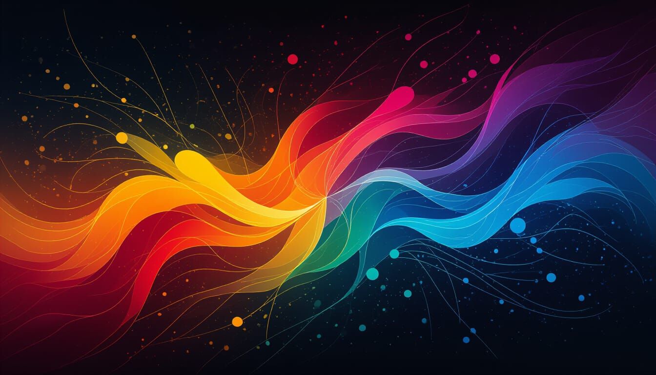 Abstract Color Splash with Energetic Lines