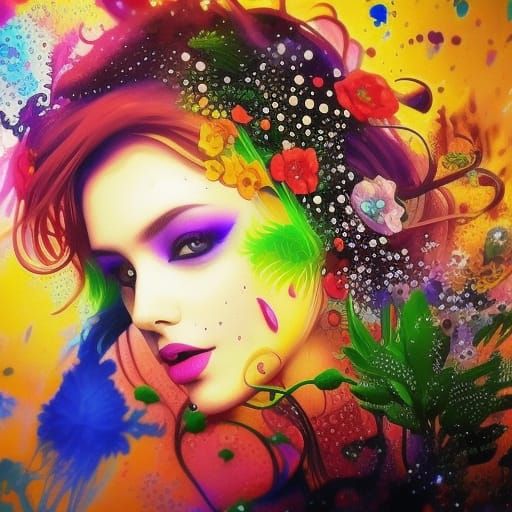 Modern Floral Design in Art Nouveau Style