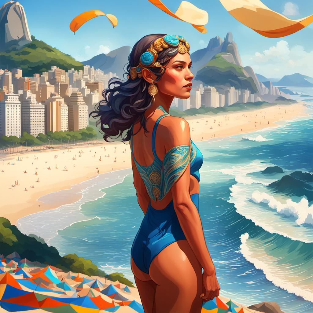 Copacabana Beach: Colorful Aerial View