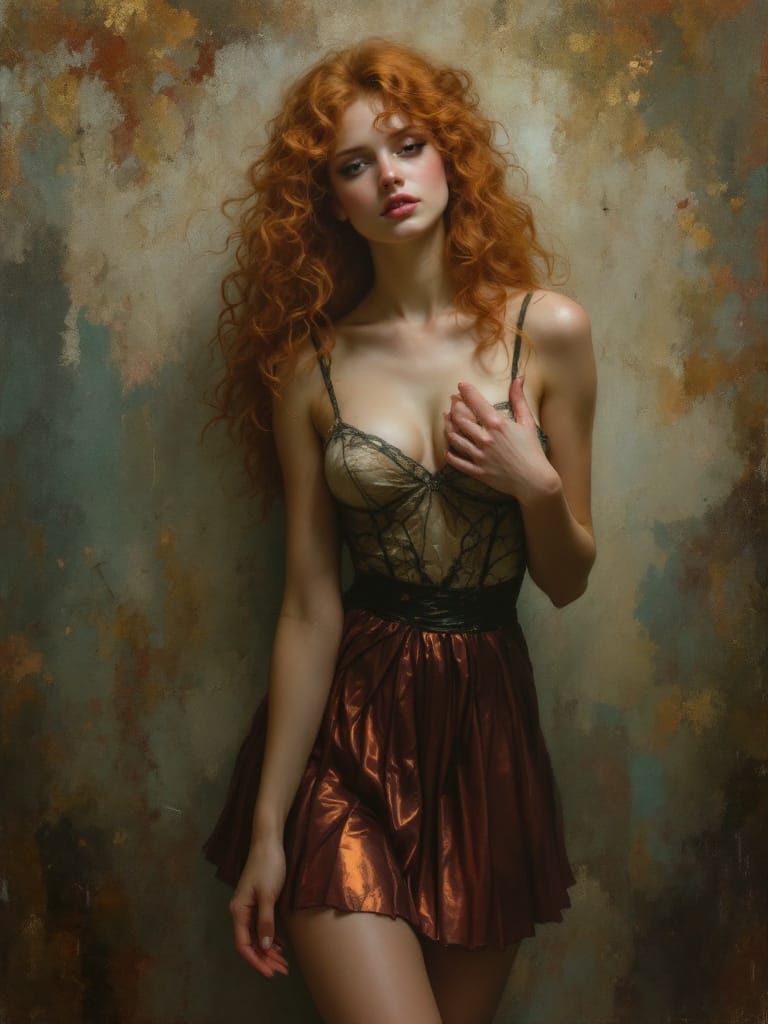 Classic Female Figure Study in Tonalist Oil Painting Style