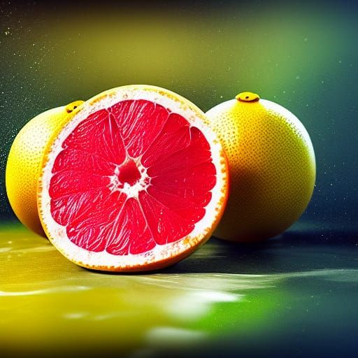 Grapefruit Hand Grenade in Hyperrealistic Style