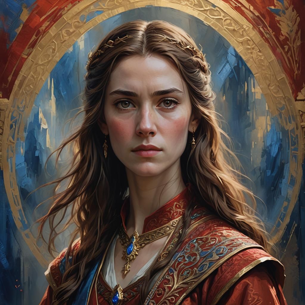 Noblewoman Portrait in Expressionist Digital Painting Style