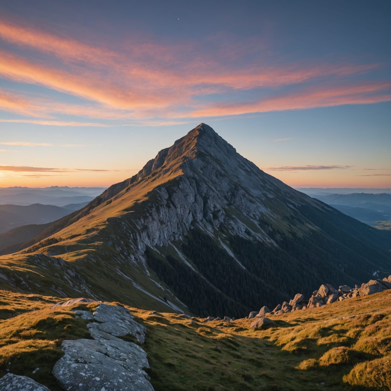 Majestic Mountain Slumbering Under the Sky