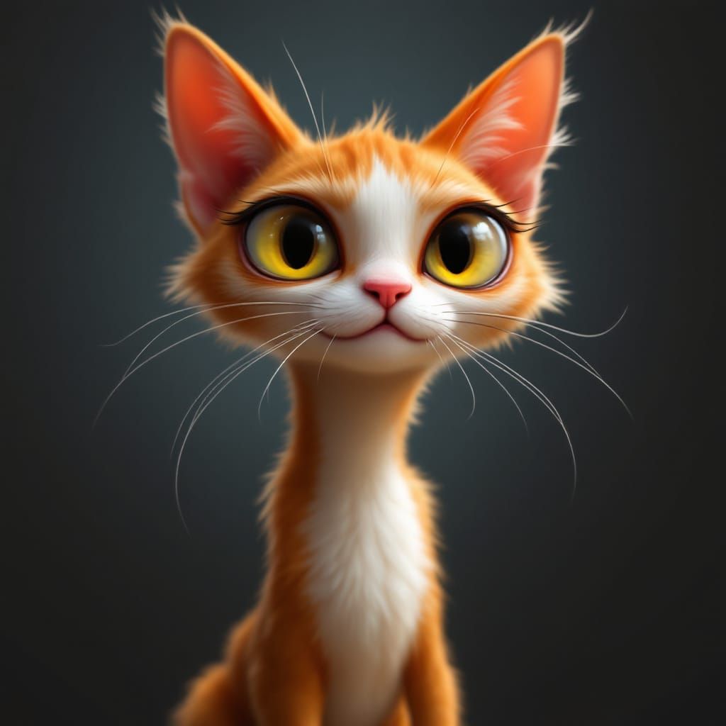 Stylized Cat With Expressive Eyes in Fantasy Matte Painting ...