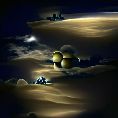 Night Scene on Titan: AI Generated Landscape
