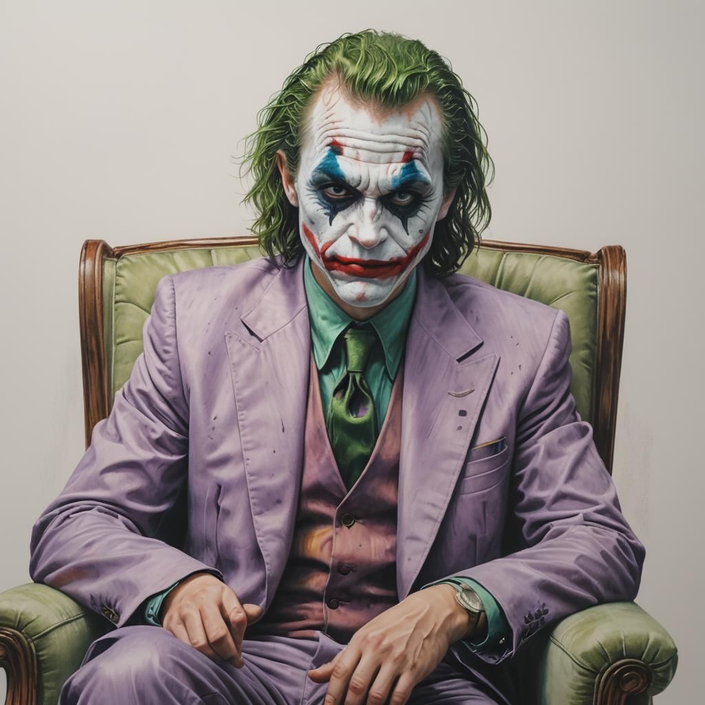 Hyperrealistic Pastel Drawing of the Joker