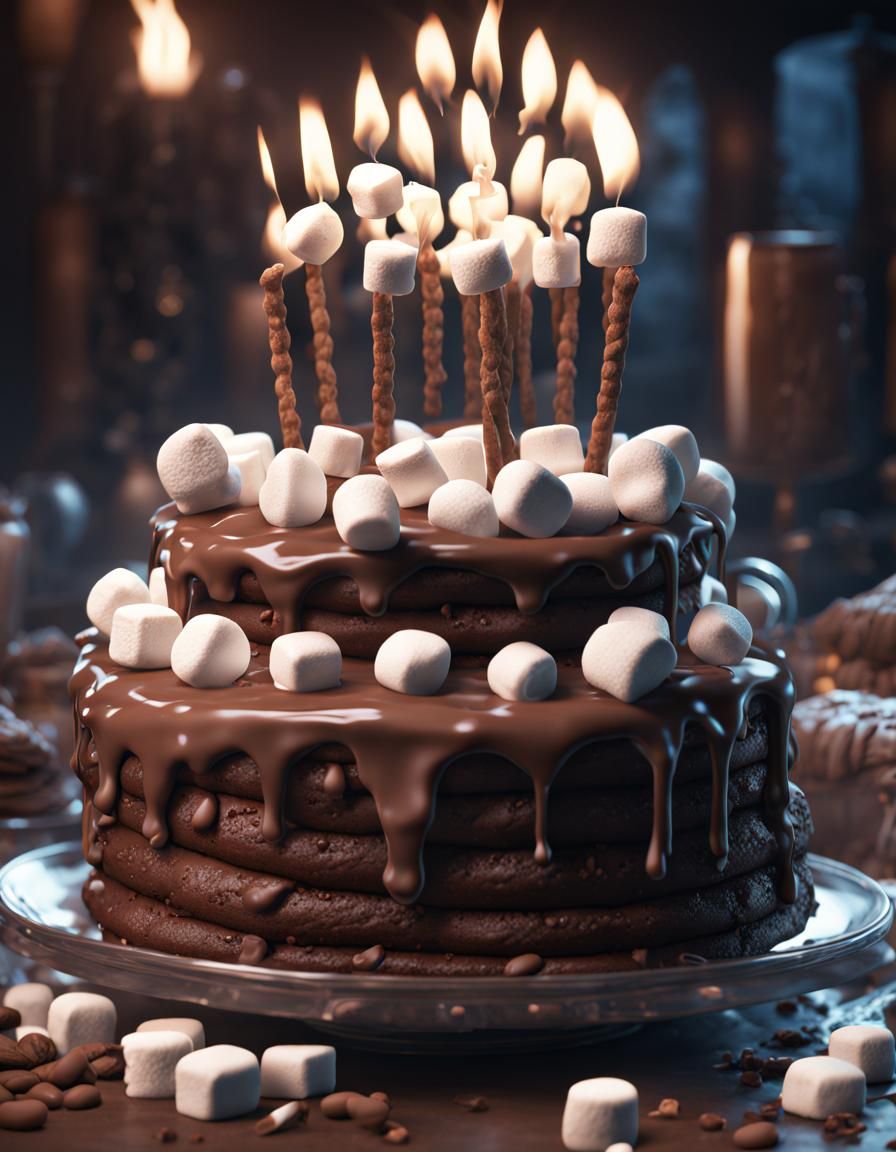 Stallone's Marshmallow Chocolate Cake: Detailed Matte Painti...