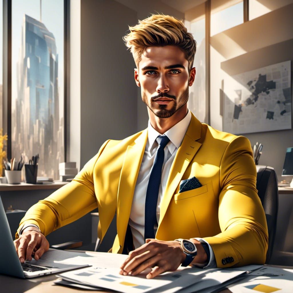 Portrait of a handsome young male model