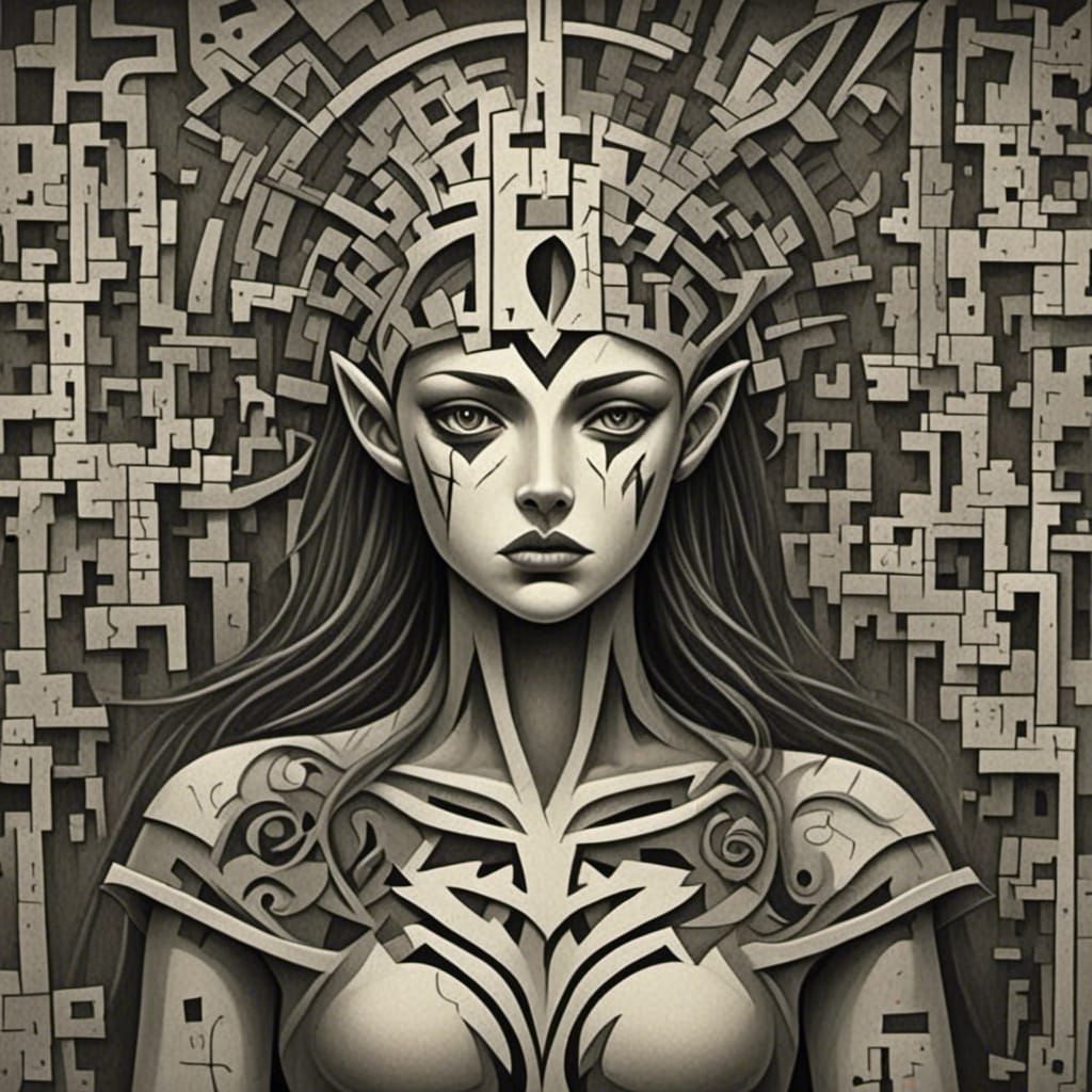 Maze Inside Head Inspired by Metropolis