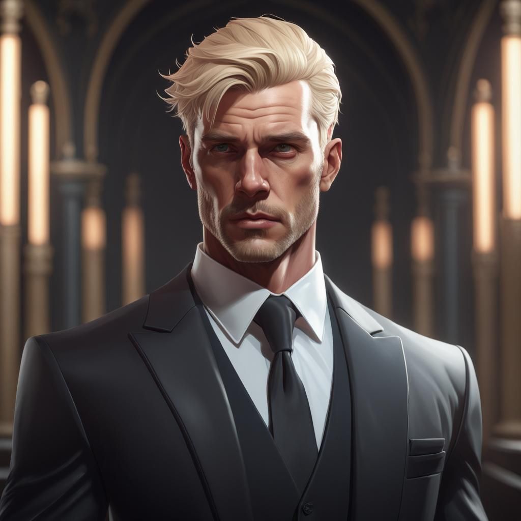 Hitman Portrait in Hyperdetailed Digital Art Style