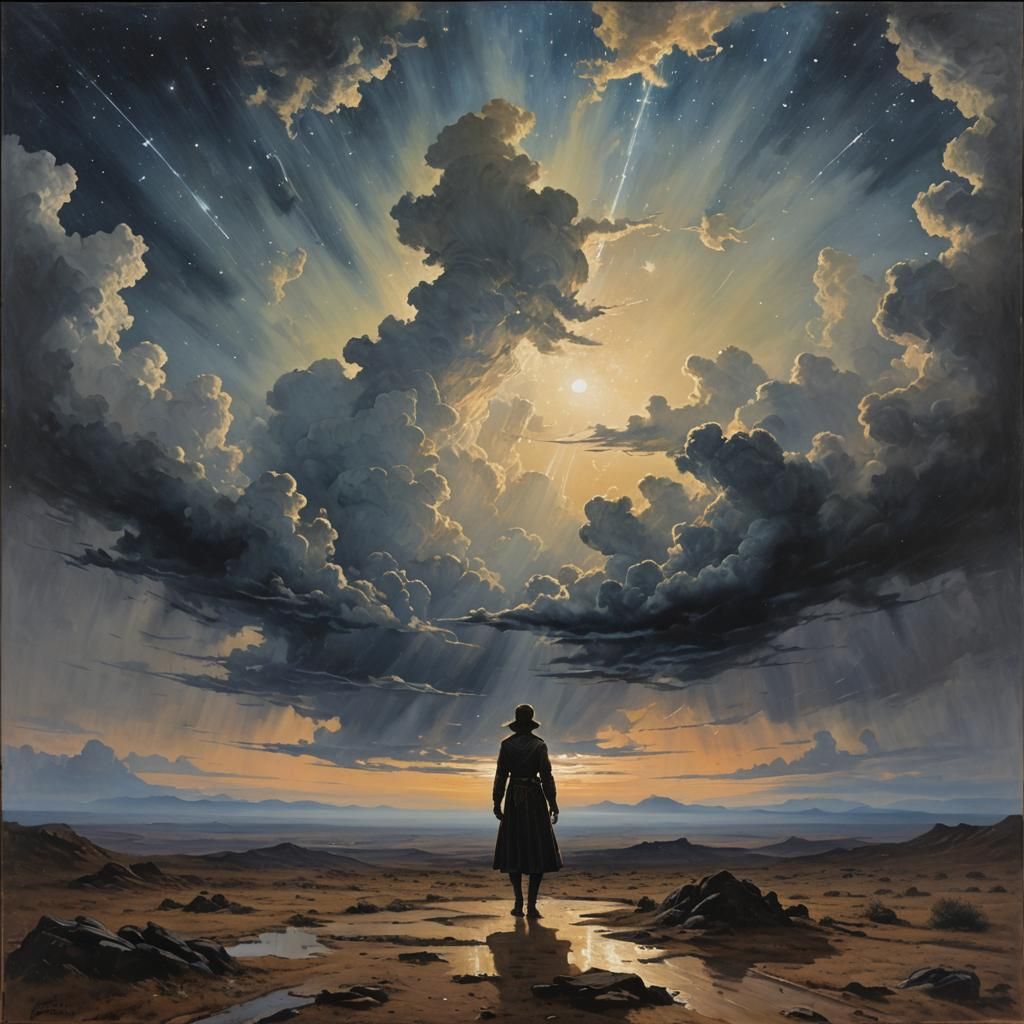 Pulsating Stars in the Abyss: An Oil Painting