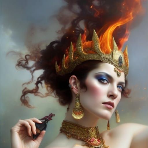 Ginger Goddess Portrait in Hyperrealistic Style