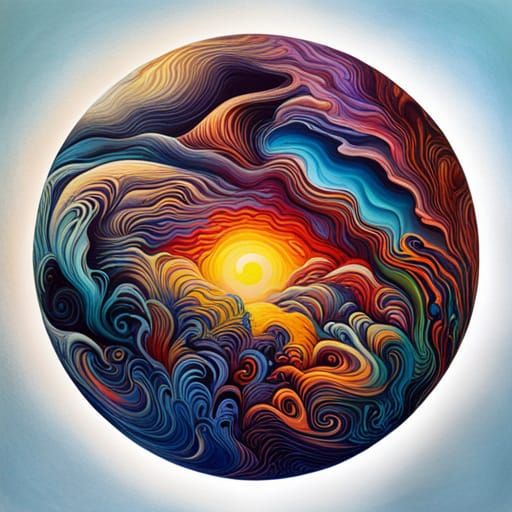 Psychedelic Sphere in Graffiti Splash Art Style