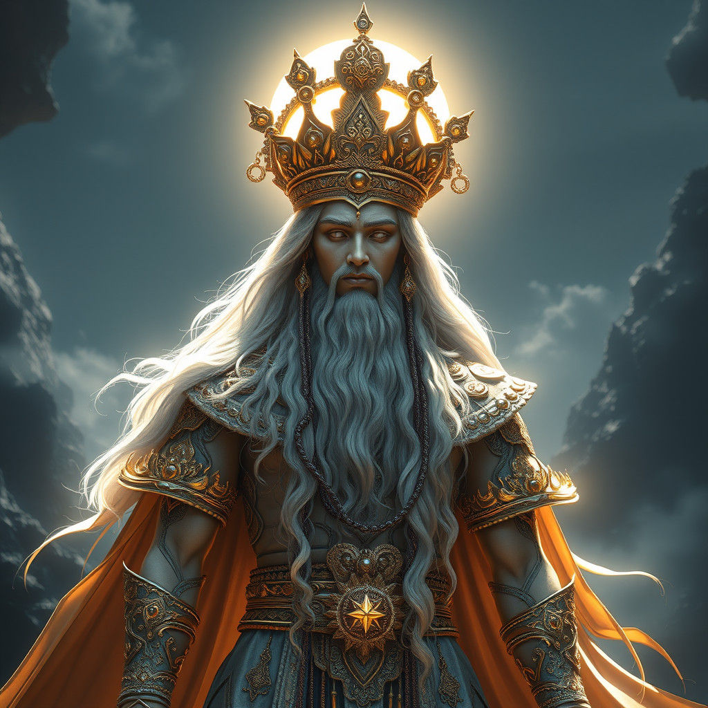 Iranian Moon God Mångha in Hyper-Realistic Digital Art