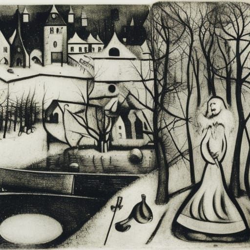 Old Man Shows Bokeh on Winter River