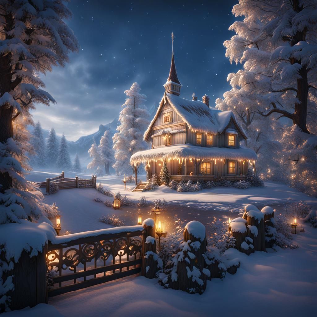 Fantastical White Christmas Matte Painting