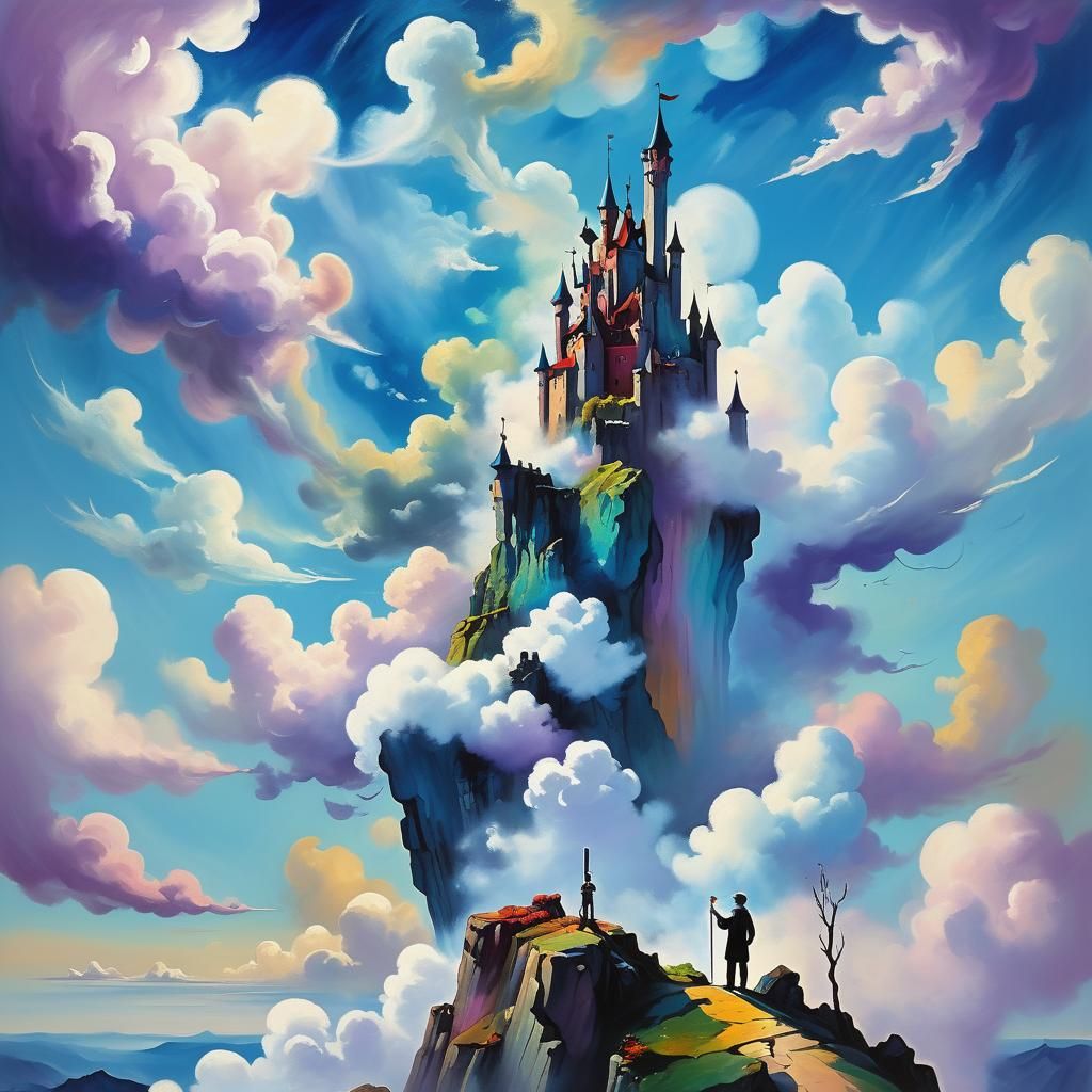 Cloud Sculptor Creates a Castle in Surrealist Style